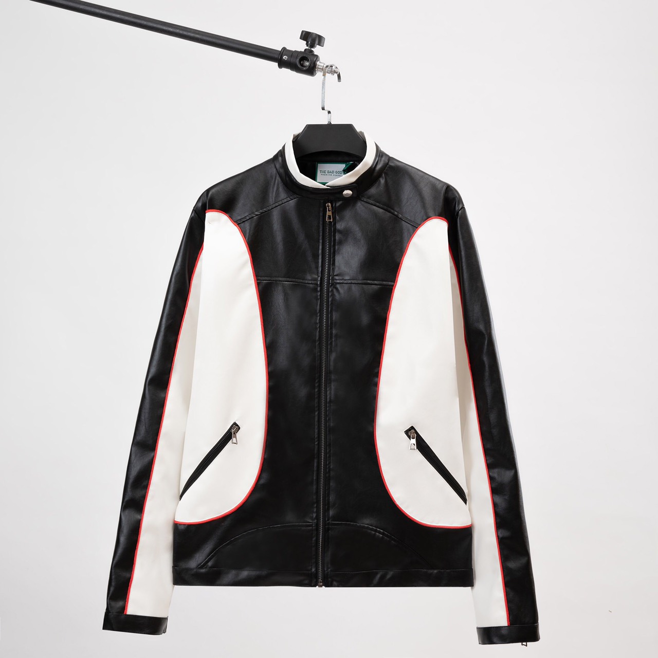 Áo khoác da bomber varsity The Bad God Racing jacket Engine Biker