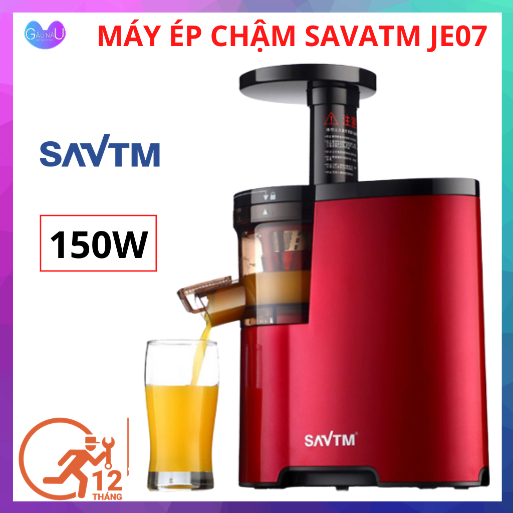 Máy Ép Chậm SAVTM JE07 150W - Máy Ép Trái Cây Tốc Độ Chậm Cao Cấp - Ép Hoa Quả Chất Lượng Cao, Chạy Êm, Giữ Dinh Dưỡng, Kiệt Bã