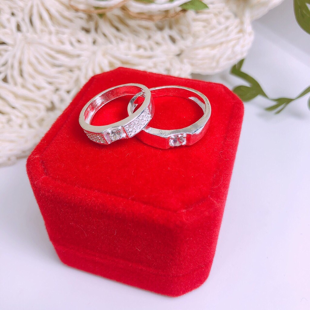 Nhẫn Đôi Bạc JQN Nhẫn Cặp Nam Nữ Chất Liệu Bạc Ta Sáng Đẹp D24