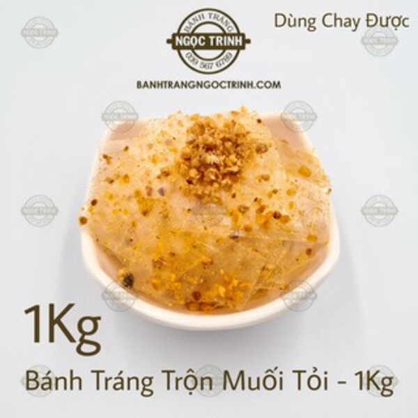 Bánh tráng trộn muối tỏi siêu ngon bánh tráng Ngọc Trinh