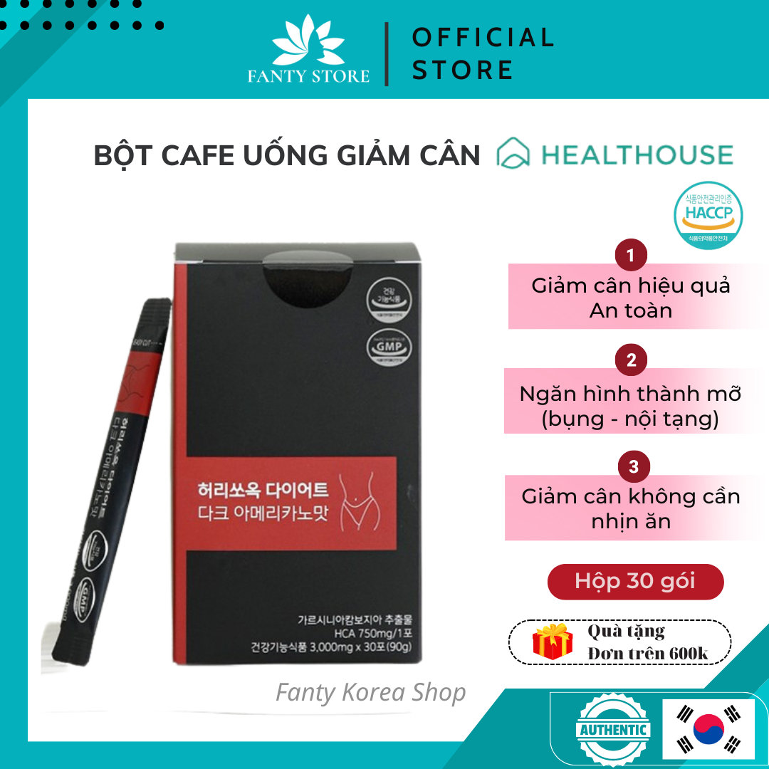 Bột Cafe Uống Giảm Cân Hiệu Quả, An Toàn Chiết Xuất Quả Bứa HealthHouse Heorissok Diet Americano Flavor