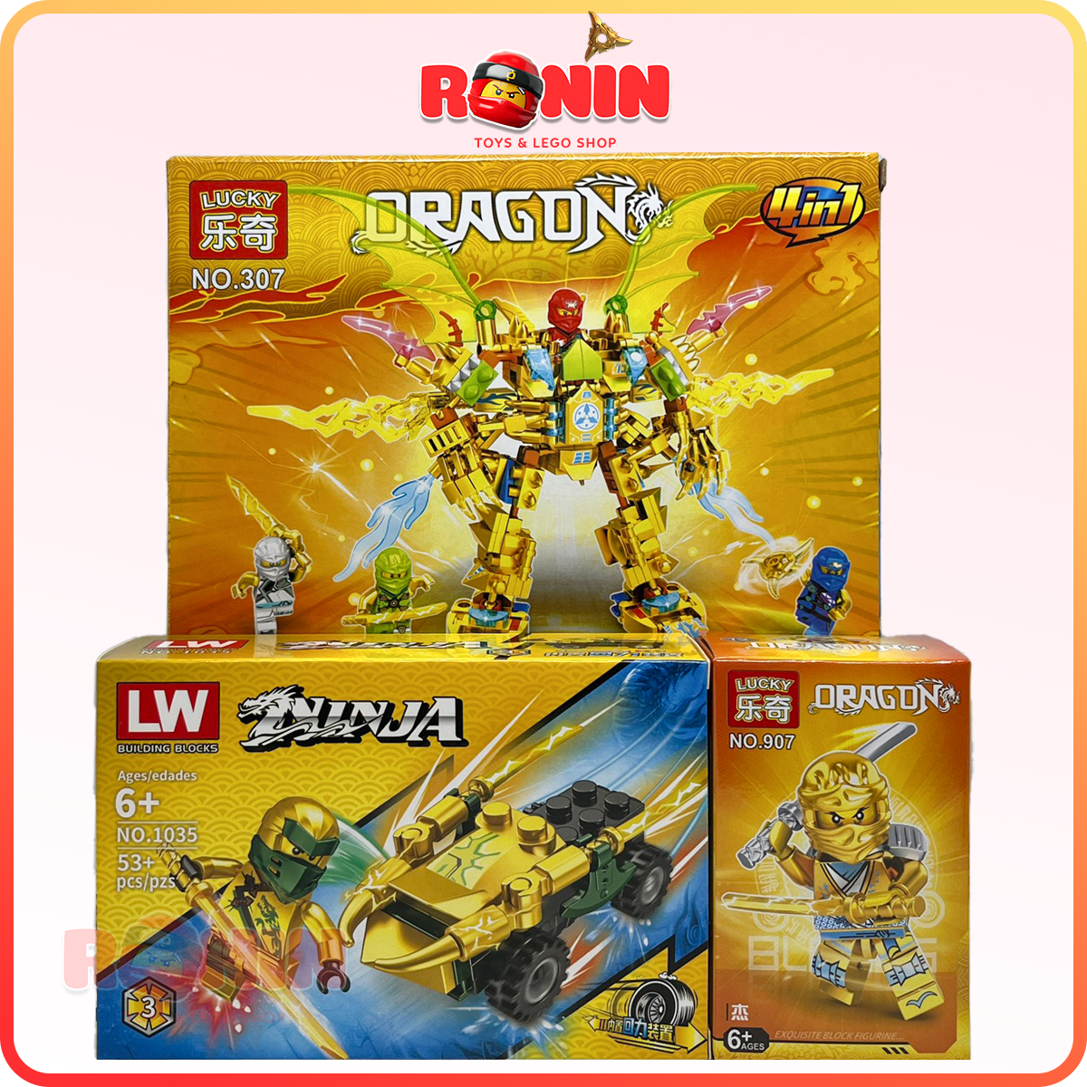 Đồ chơi lắp ráp lego ninjago : combo lắp ráp robot ninja gold 4in1