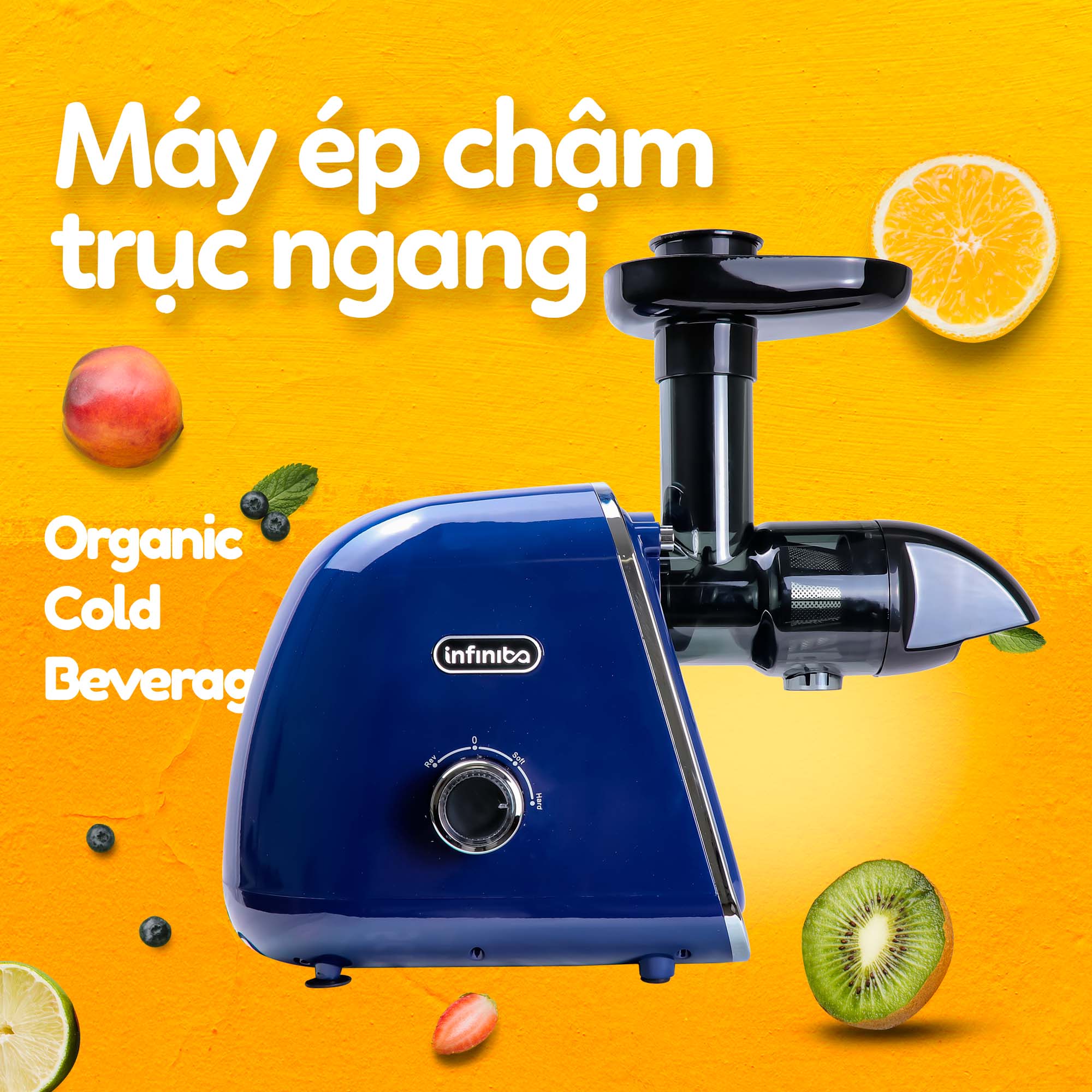 Máy ép chậm trục ngang INFINITA chuyên ép rau