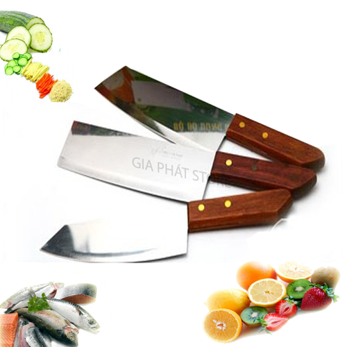 Bộ 3 Dao Kiwi Cán Gỗ Siêu Bén - Hình Shop Chụp Thật, Bộ Dao Nhà Bếp