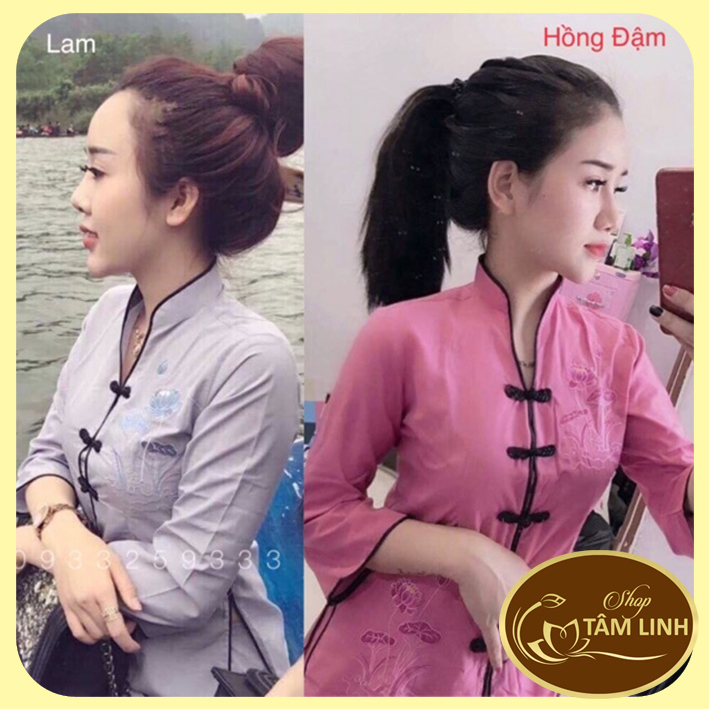Đồ lam đi chùa_mẫu cổ tàu viền