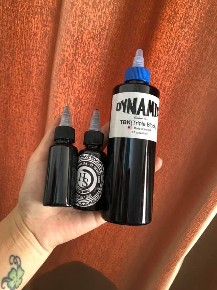 Mực xăm hình dynamic 1 oz .mực đen chiết chai nhỏ 1 oz mực dynamic 30ml
