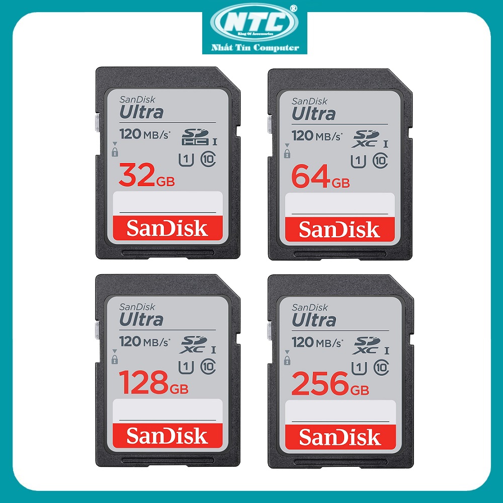 Thẻ nhớ Máy Ảnh SDXC SanDisk Ultra 32GB / 64GB / 128GB / 256GB 800x 120MB/s Model Nhất Tín Computer