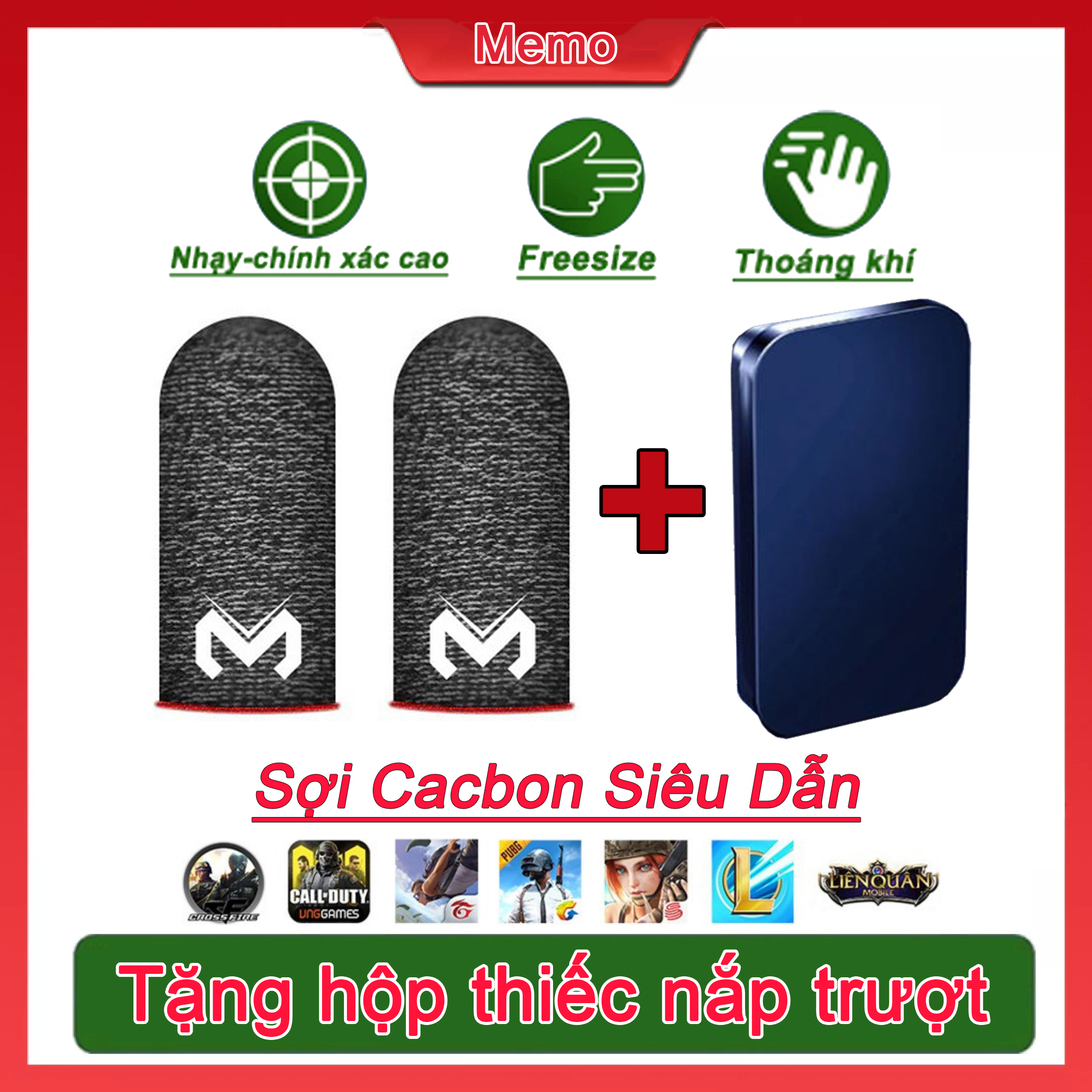 Bao tay chơi ff, Bao tay chơi game Memo sợi cacbon cao cấp cảm ứng - găng tay chơi game găng tay chơi ff PUBG, Liên quân, chống mồ hôi, bao tay bắn ff, gang tay chơi gameff cực nhạy, co giãn cực tốt