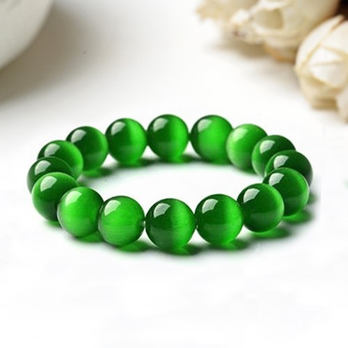 [HCM]Vòng tay đá mắt mèo siêu dễ thươnghàng đẹp giá siêu rẻ ( xanh lá đậm)