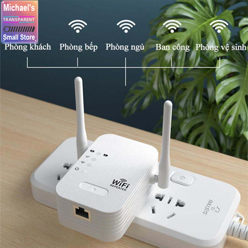 Bộ kích sóng wifi thu phát mở rộng sóng,kích sóng wifi 4 râu ăng ten phát xuyên tường chuẩn n tốc độ 300mbps/1200mbps
