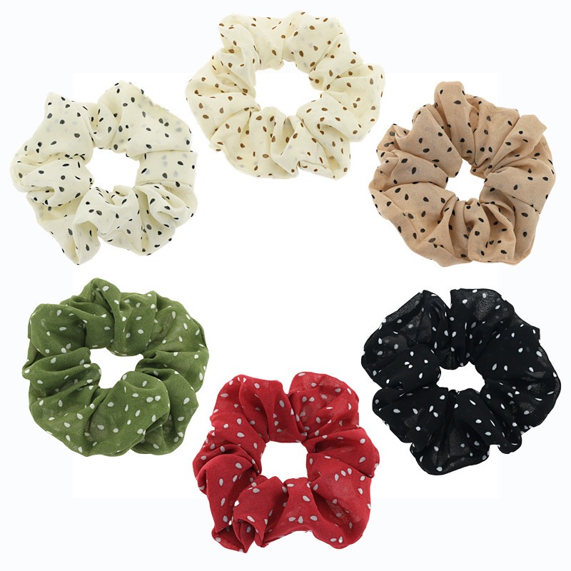 Buộc tóc scrunchies - buộc tóc vải chấm bi dễ thương phong cách hàn quốc hot trend pktl0255