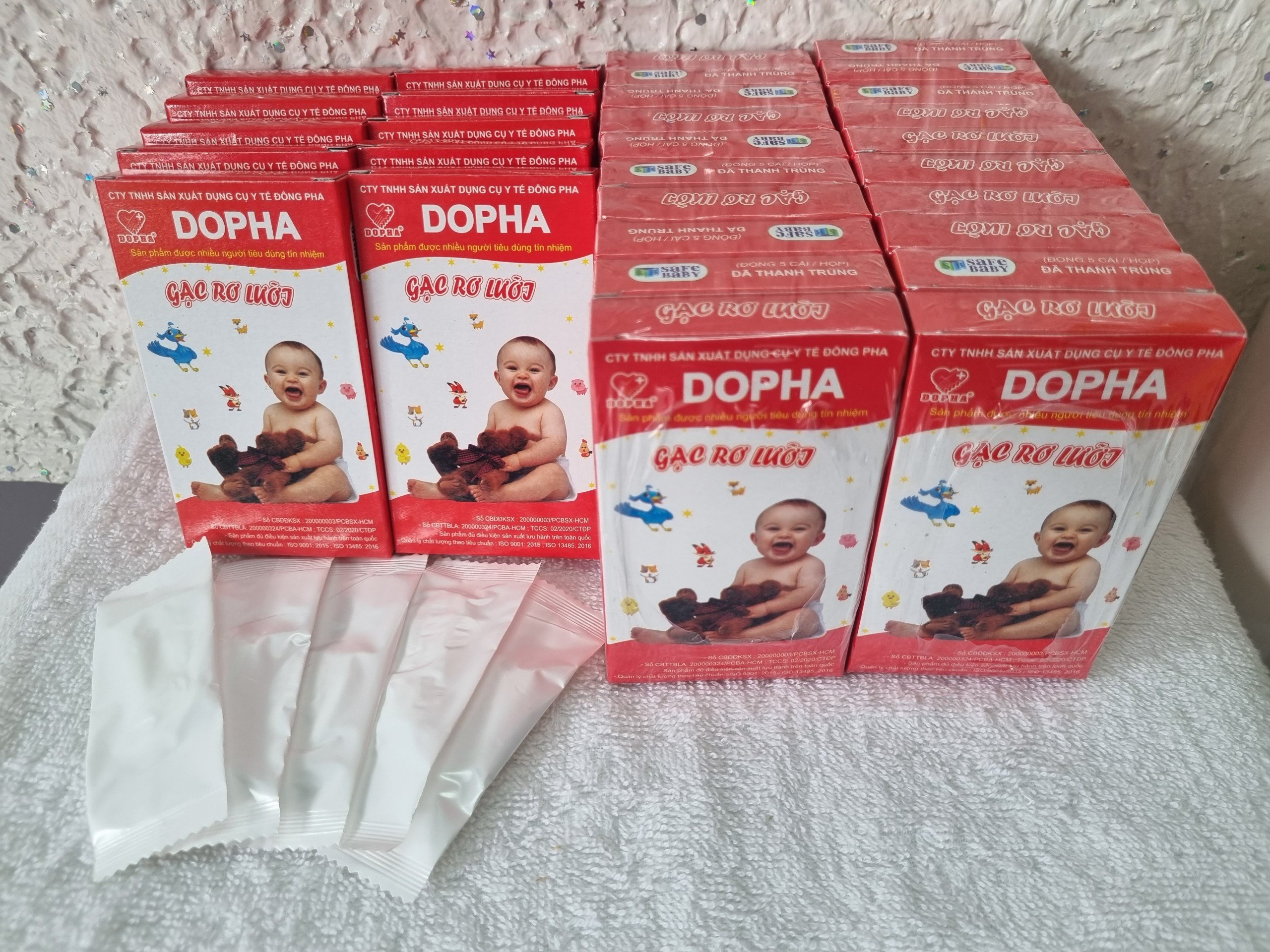 Hộp 5 cái gạc rơ lưỡi em bé DOPHA - An toàn, hiệu quả, dễ dàng sử dụng
