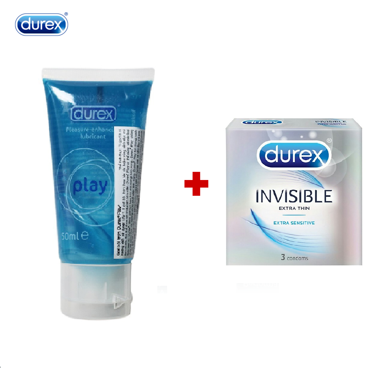 Combo Gel Bôi Trơn Durex Play 50ml và Bao cao su Durex Invisible siêu mỏng cảm giác chân thật 3s