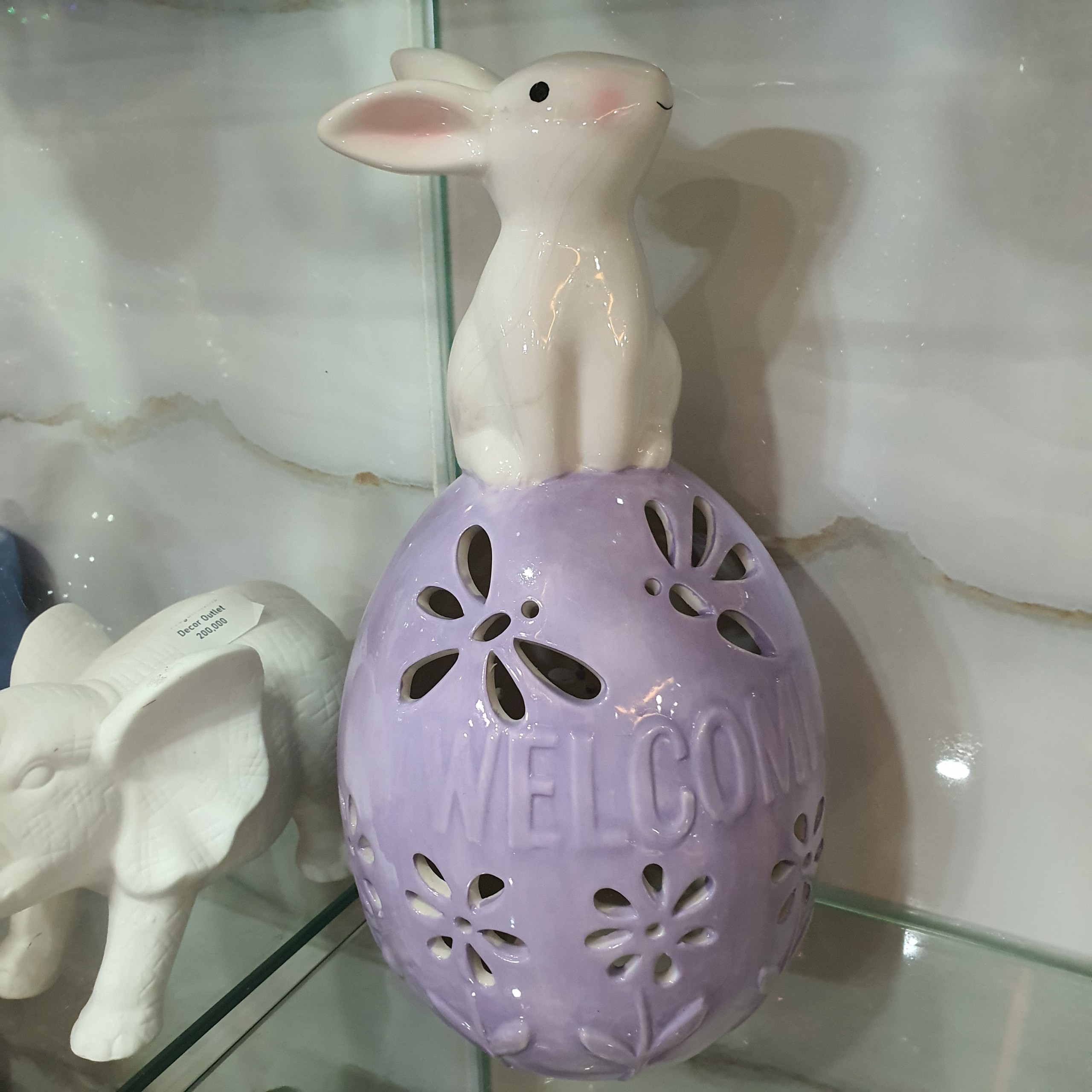 Tượng trang trí chú thỏ đáng yêu - ceramic rabbit figurines
