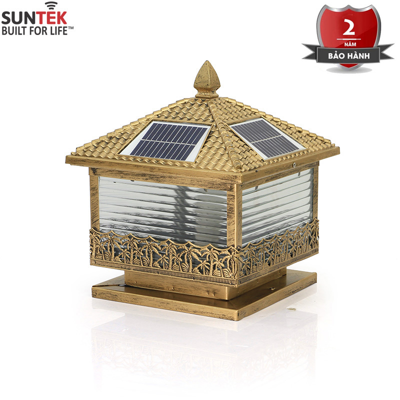 Đèn Trụ Cổng Năng Lượng Mặt Trời SUNTEK TC02 - Sáng liên tục 24 giờ | Chống Nước/Bụi | Tự động Bật/Tắt | Điều khiển Từ xa | Tuổi thọ bóng LED 50.000 giờ | Chân Đế 27cm - Hàng Chính Hãng | Bảo hành 2 năm