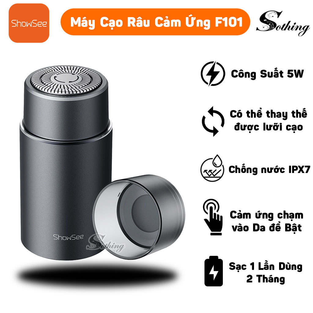 Máy Cạo Râu Mini Cảm Ứng Showsee F101 SOTHING Xiangwu - Máy Cạo Râu Thông Minh Chống Nước IPX7 Không Nút Bấm Cảm Ứng An Toàn