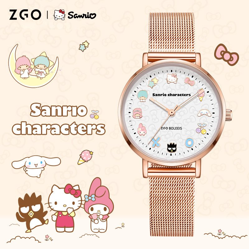Đồng hồ zgo Sanrio nữ trong thiết kế thích hợp đồng hồ nhẹ sang trọng đồng hồ thạch anh sinh viên Đồng hồ nam nữ Tsum Tsum
