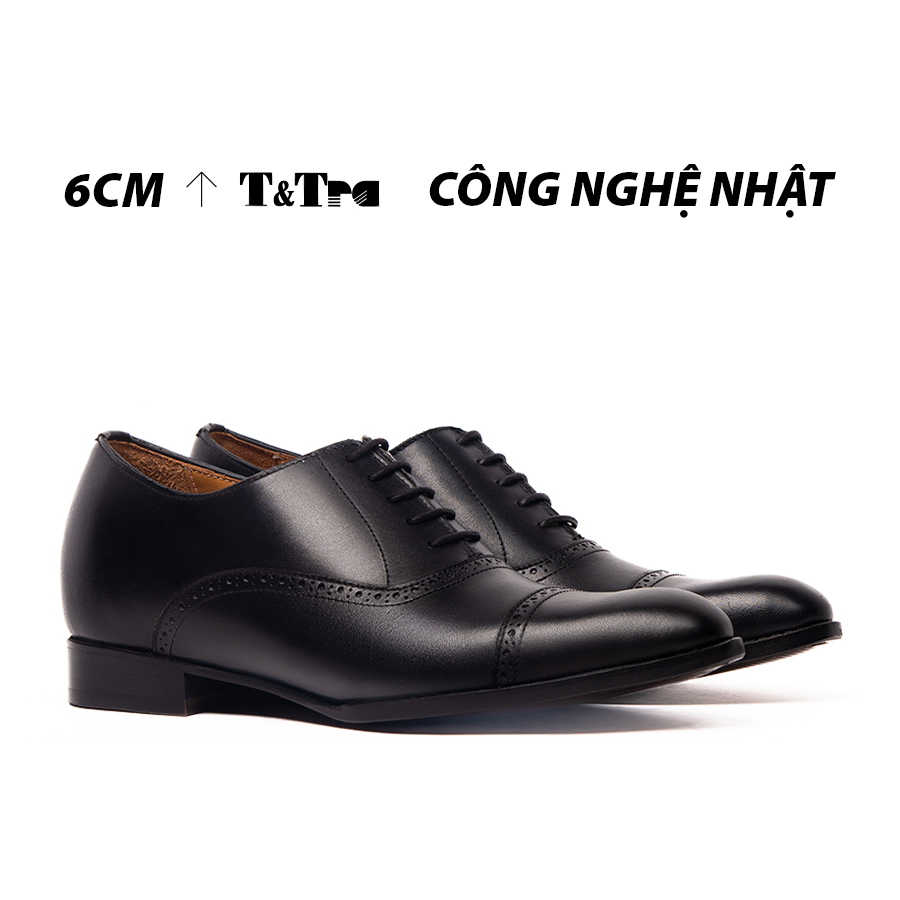 6CM  Giày Tăng Chiều Cao Nam T&TRA N301 Đen