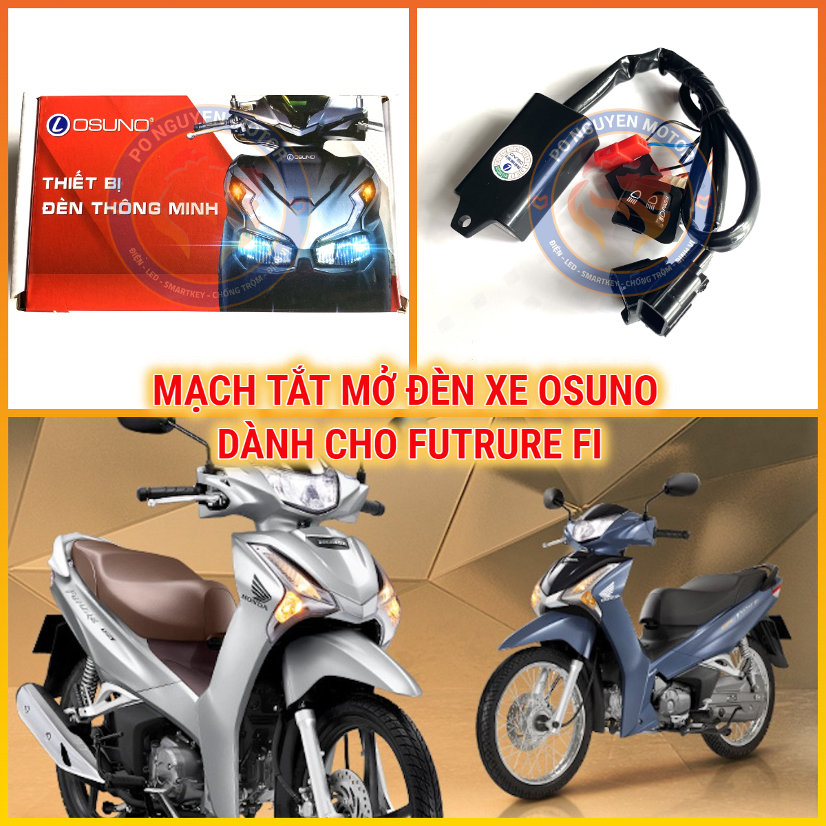 Mạch tắt mở đèn xe osuno dành cho dòng xe future fi
