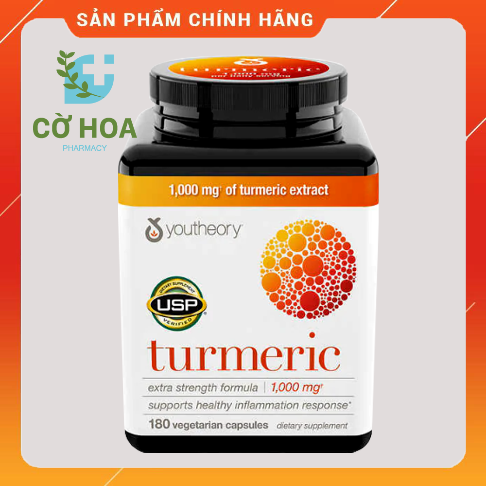 Tinh chất nghệ youtheory Turmeric 1000 mg - Hộp 180 viên