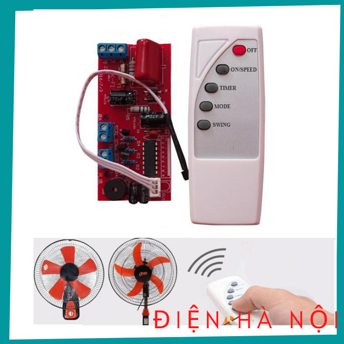Mạch điều khiển quạt từ xa dành cho các loại quạt,Bộ mạch điều khiển từ xa cho quạt - Bản Tiếng Anh mạch đỏ xịn đủ ic bắt tín hiệu xa, bền đẹp