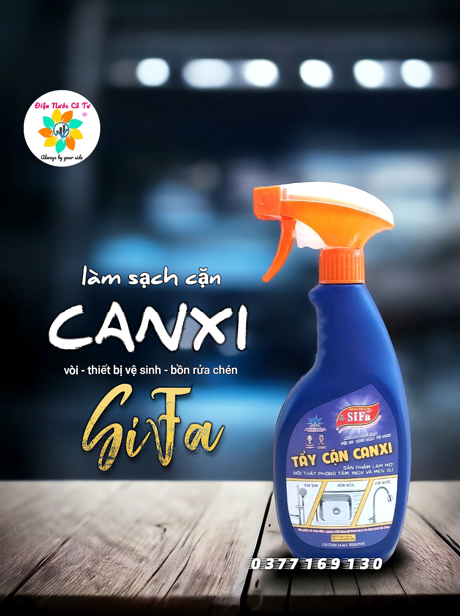 Chất tẩy cặn canxi Sifa 550ml dùng làm mới cho sen vòi, chậu rửa, bồn nước - Không độc hại