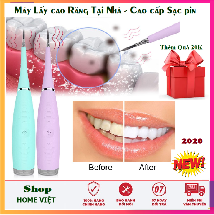 Máy lấy cao răng sạc điện siêu âm cao cấp, dụng cụ lấy cao răng tại nhà