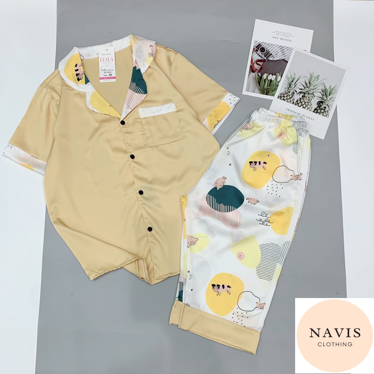 (Siêu Phẩm) Bộ Đồ Ngủ Pijama Lụa Satin Lửng Mẫu Hot 2021