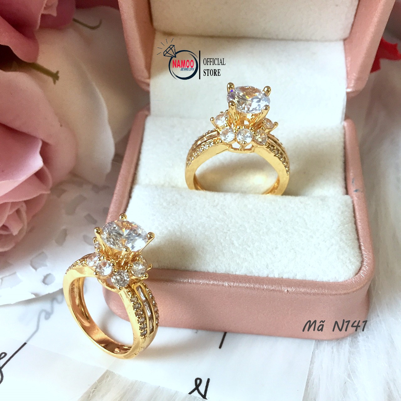 Nhẫn mạ vàng nữ n141 hoa bản nhỏ cực xinh cho nữ