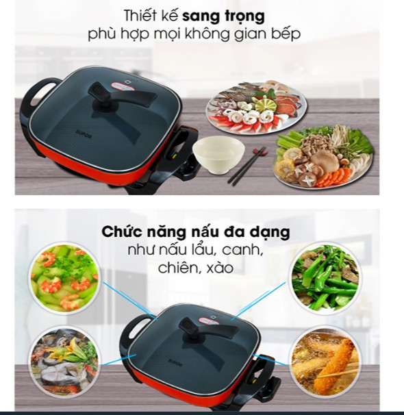 Nồi lẩu điện supor h30fk802vn-136 5 lít - h30fk802vn-136