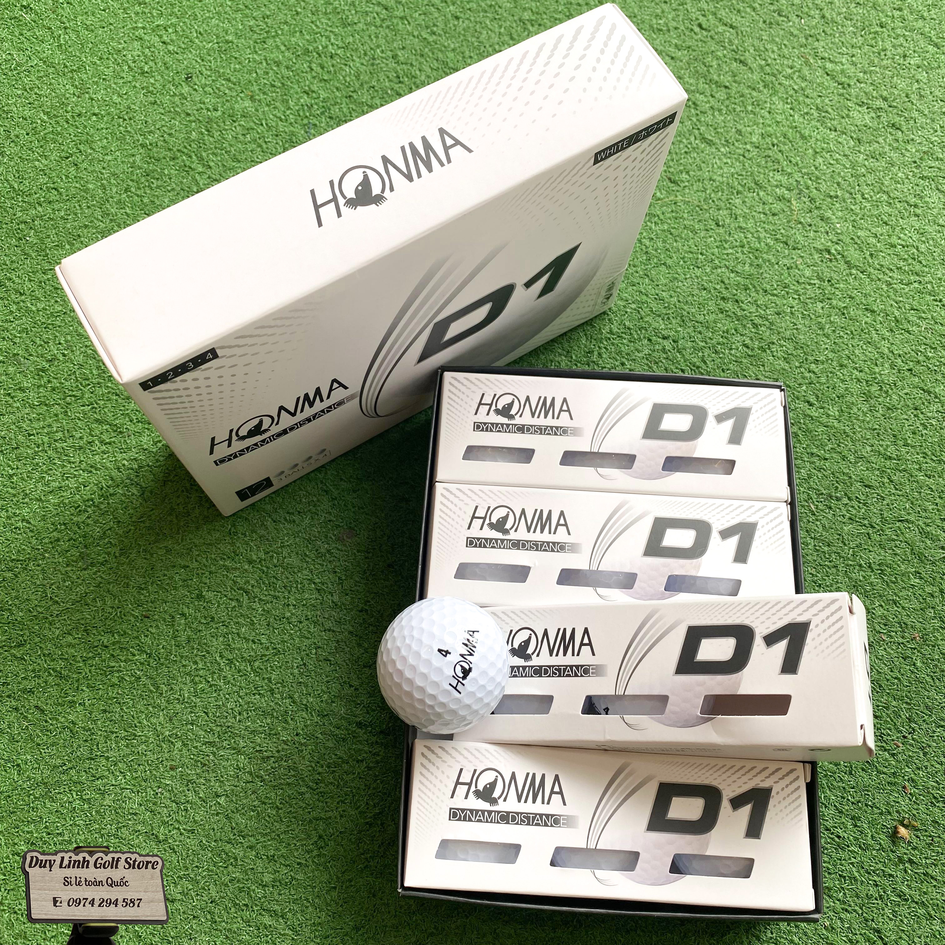 Bóng golf Honma mới nguyên hộp 12 quả, banh gôn