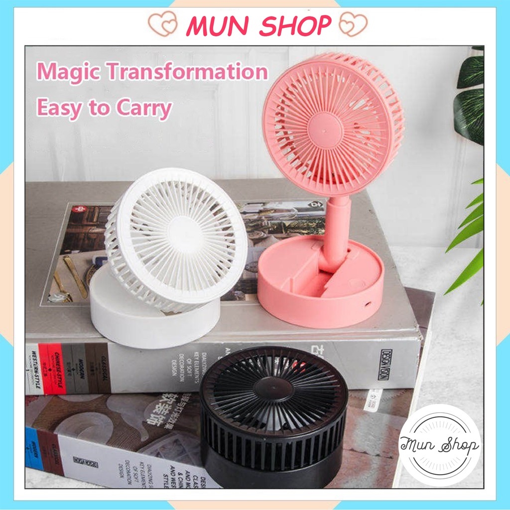Quạt Tích Điện Gấp Tròn Siêu Gọn - Nhiều Chế Độ Quạt Cực Mát