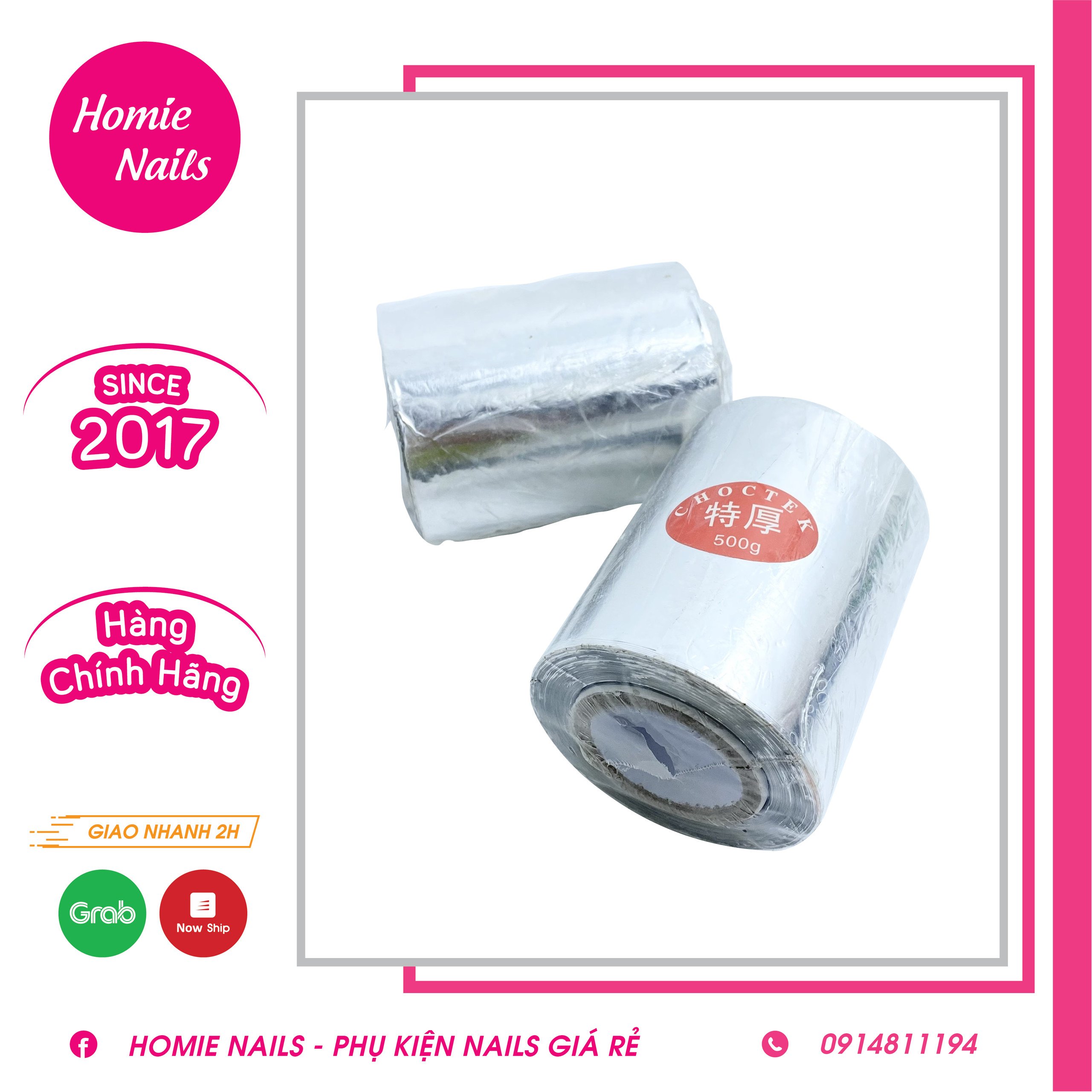 Cuộn giấy bạc ủ móng - ủ phá gel - 500g