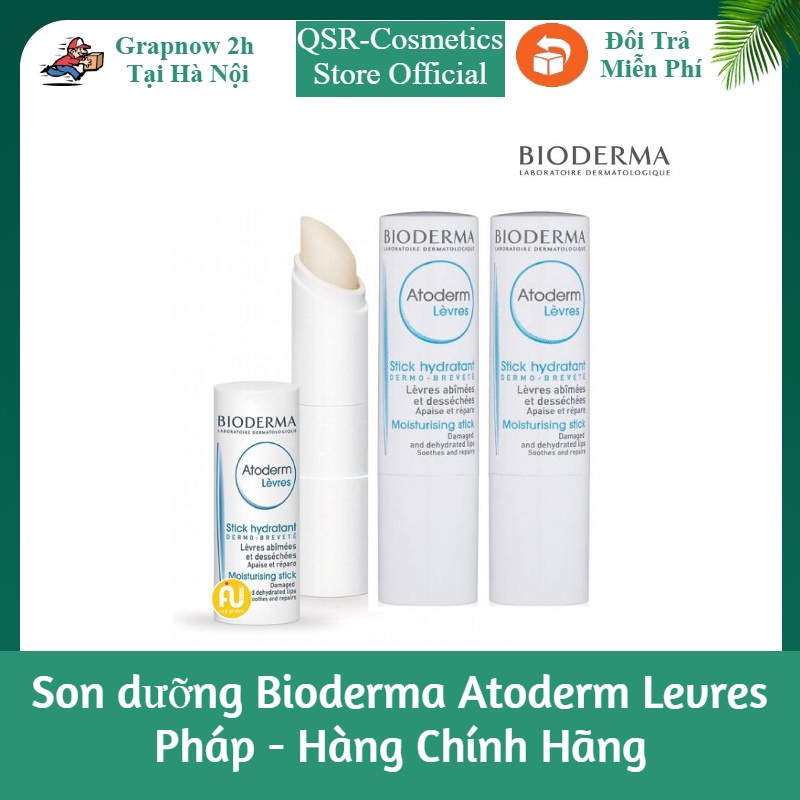 Son dưỡng ẩm giúp môi mềm mịn căng mọng Bioderma Atoderm Levres Pháp - Hàng Chính Hãng