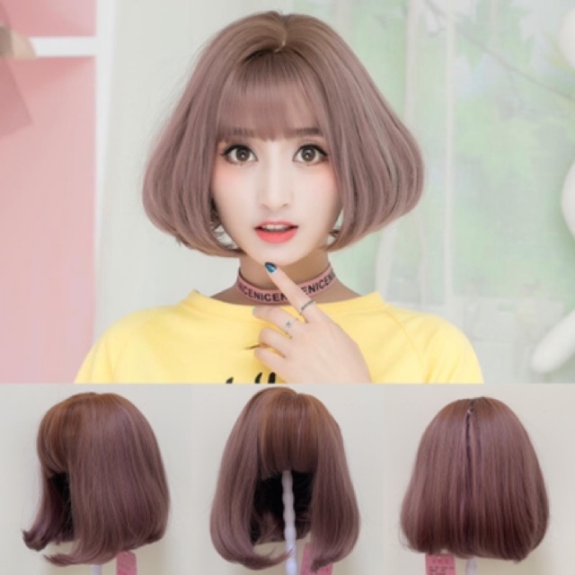 Tóc Giả Nguyên Đầu Lưới Hoa Ngắn Cụp Đuôi Sỉ Toàn Quốc