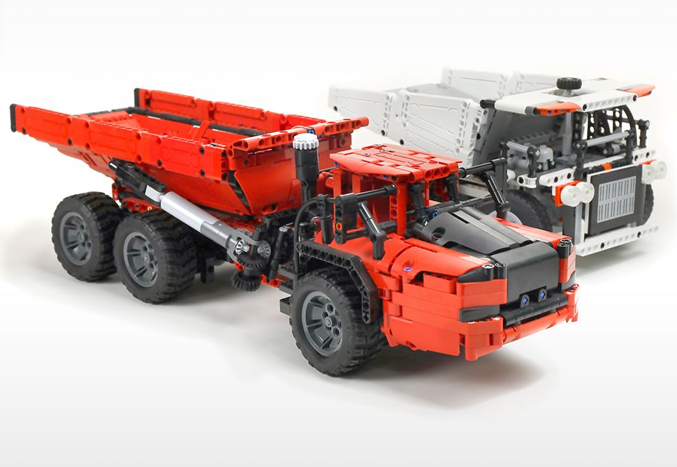 Bộ đồ chơi lắp ráp xe tải hạng nặng 6 bánh Xiaomi - Màu đỏ +1070 mảnh ghép