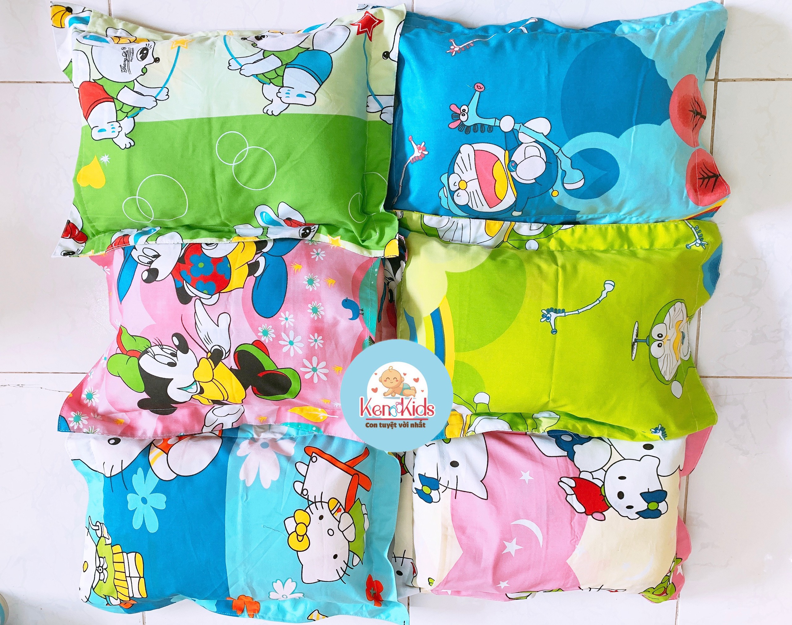 Gối nằm Kate mịn mát, bông mềm có khoá kéo nhiều màu cho bé