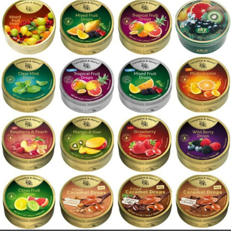 Kẹo trái cây Cavendish & Harvey hộp 200gr Đức