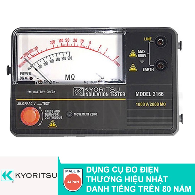 Đồng hồ đo điện trở cách điện kyoritsu 3166 mega ôm mét