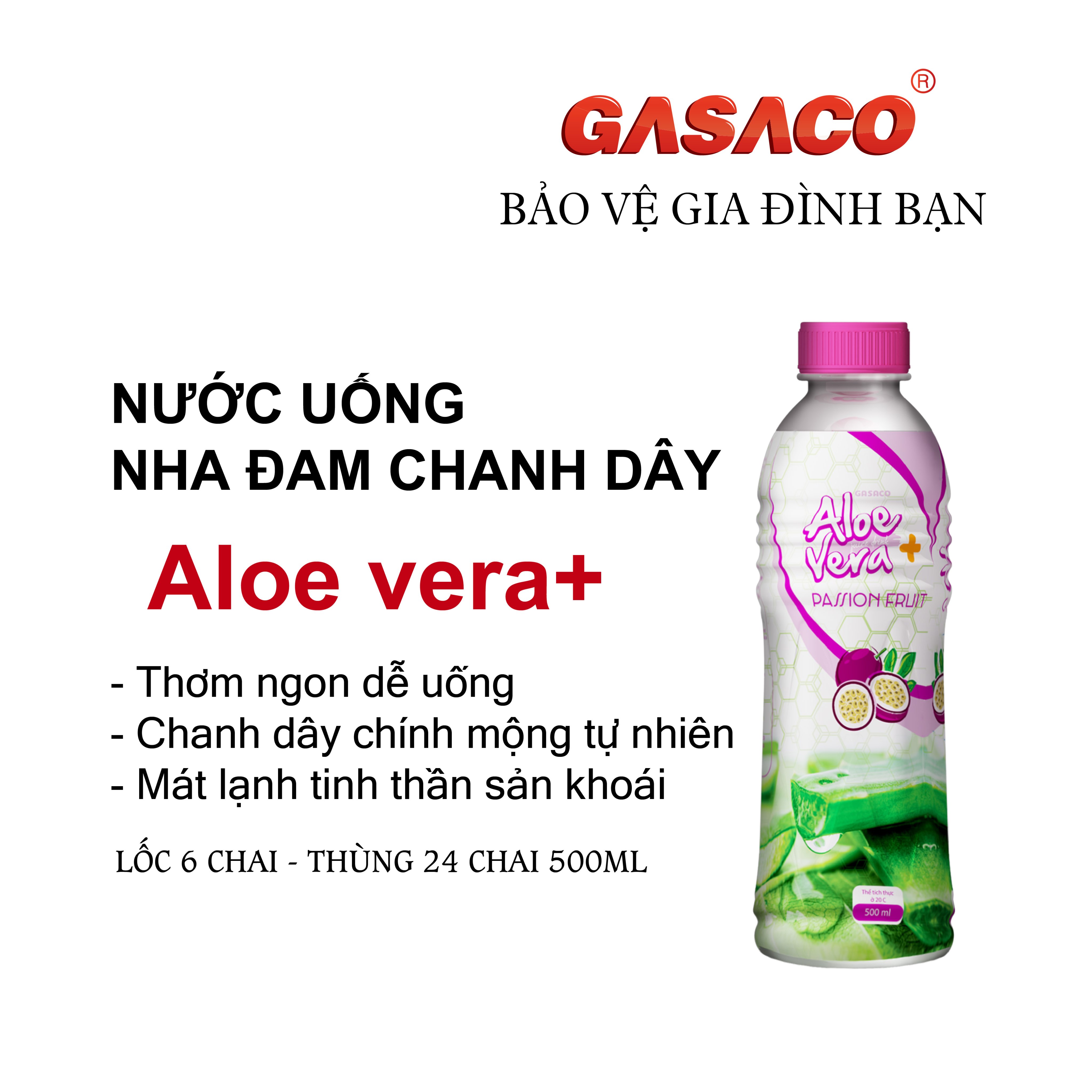 Thùng Nha đam Chanh Dây GASACO 500ml