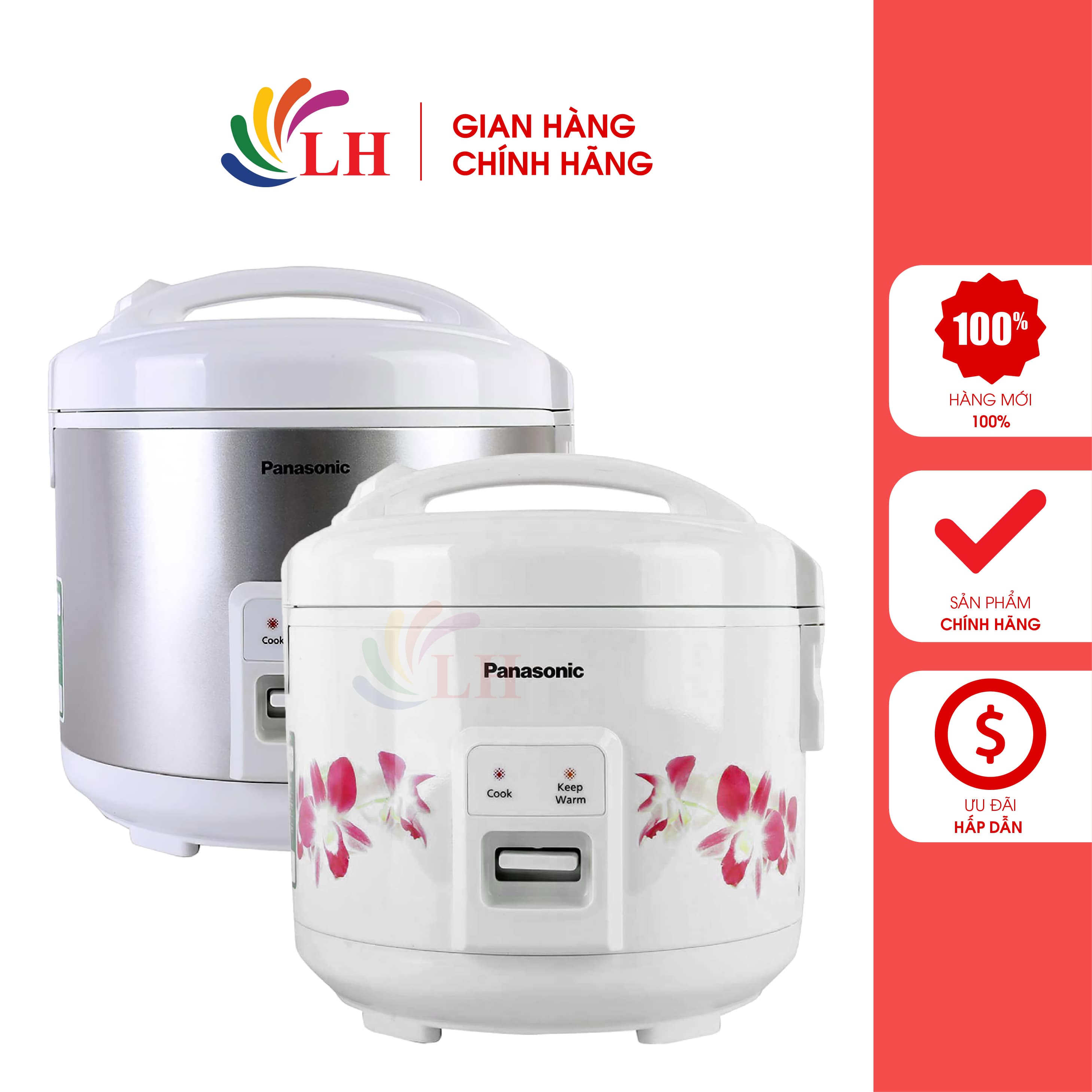 Nồi cơm điện nắp gài Panasonic 1 lít SR-MVN107 - Hàng chính hãng - Màu sắc tinh tế, nấu cơm nhanh chín nhờ công nghệ 2D, điều khiển bằng nút gạt đơn giản, có van thoát hơi thông minh