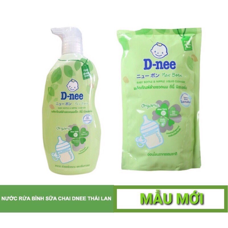 ( Dạng chai và túi) Nước rửa bình/ xúc bình sữa Dnee Thái Lan 600ml/ 620ml mẫu mới