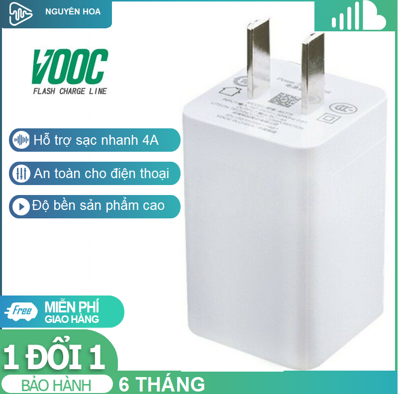 CỦ SẠC NHANH VOOC OPPO 5V/4A DÙNG CHO ĐT Oppo F3, Find 7, X9006, R7s, R7 Plus, R9, R9 Plus, R9s, R9s Plus, R5, N3, F1 Plus, F3 Plus, F9, F9+
