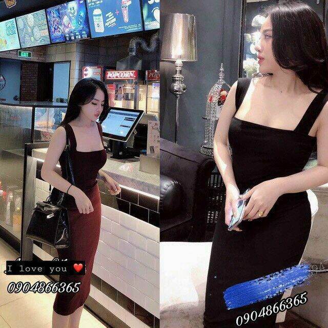 Váy đầm ôm body nữ cúp ngực 2 dây to dáng maxi siêu xinh