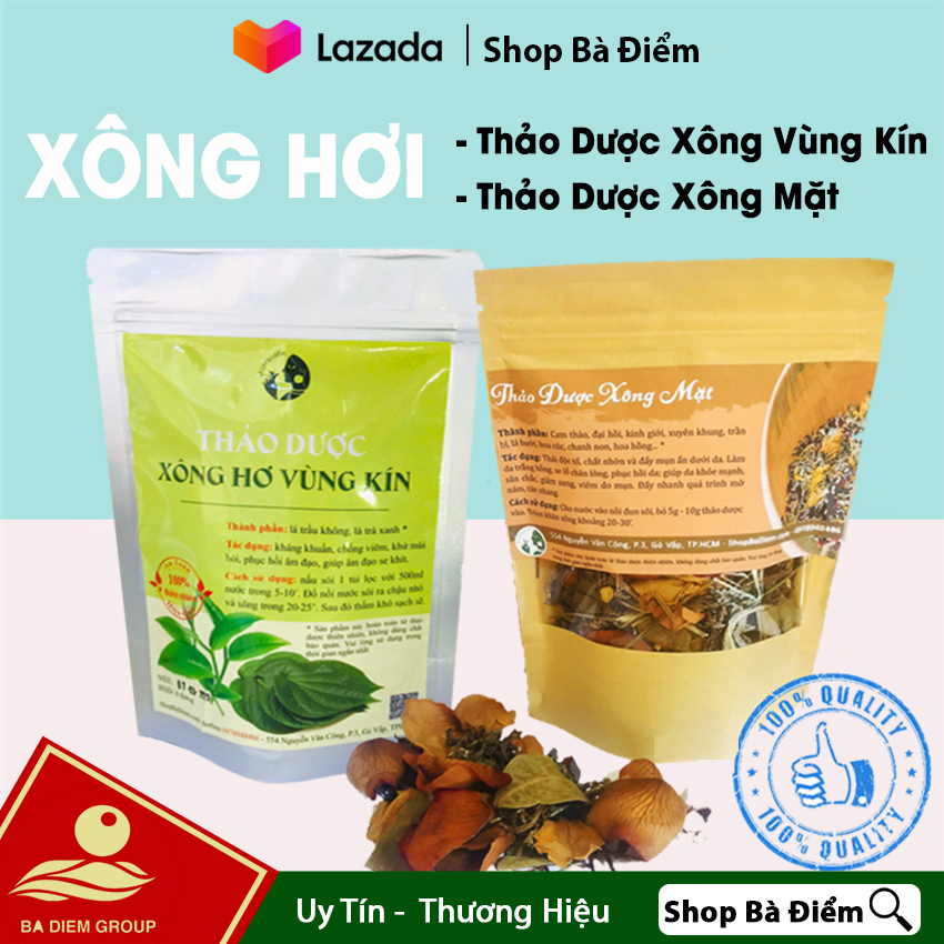 [HCM][Combo] Thảo Dược Xông Vùng Kín + Thảo Dược Xông Mặt - Shop Bà Điểm.