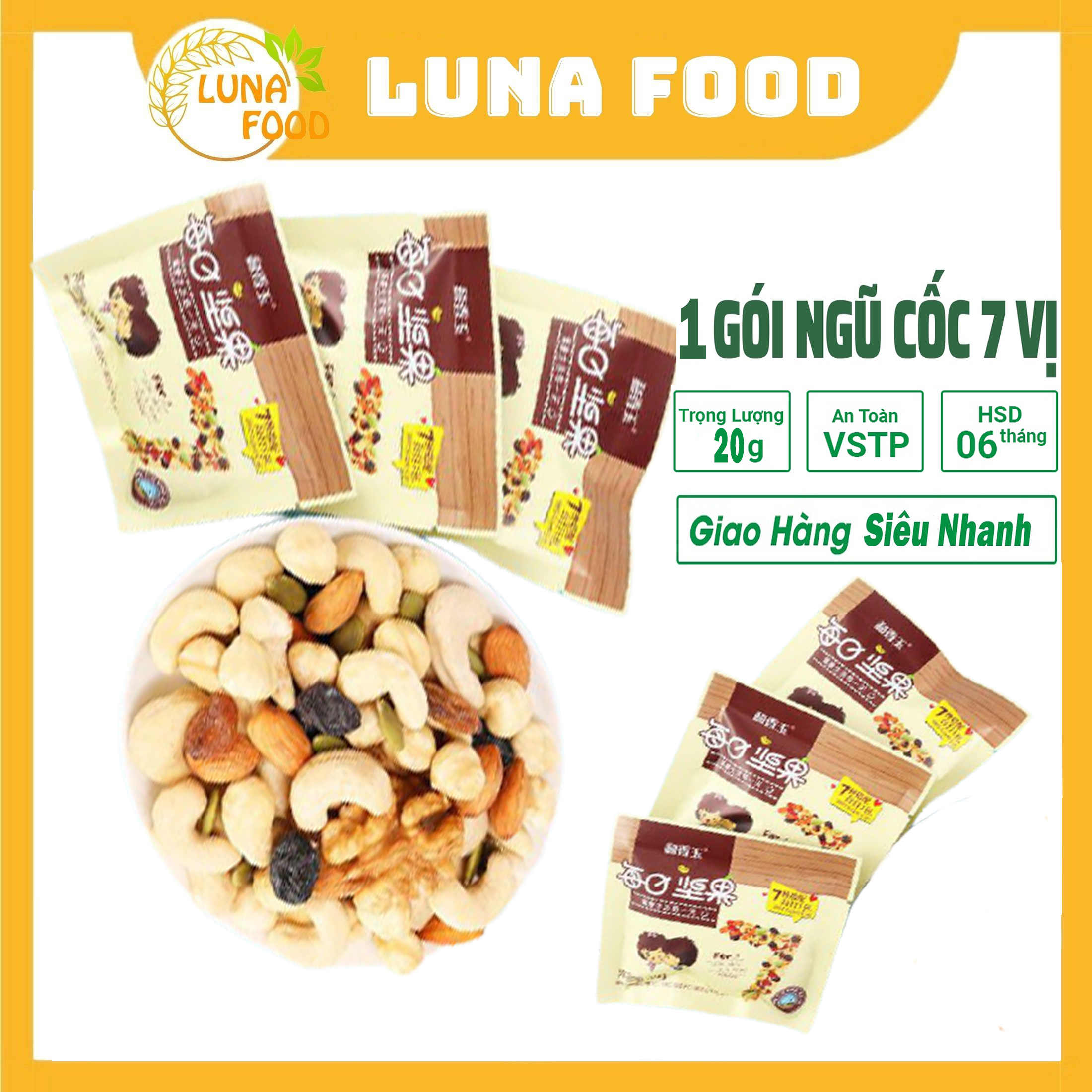 1 Gói HẠT NGŨ CỐC DINH DƯỠNG 7 VỊ - Thực Phẩm Ăn Kiêng - Mẫu Gói Ăn Thử 7 Hạt Ngũ Cốc An Toàn Sức Khỏe - Ngũ Cốc Giảm Cân HIệu Quả