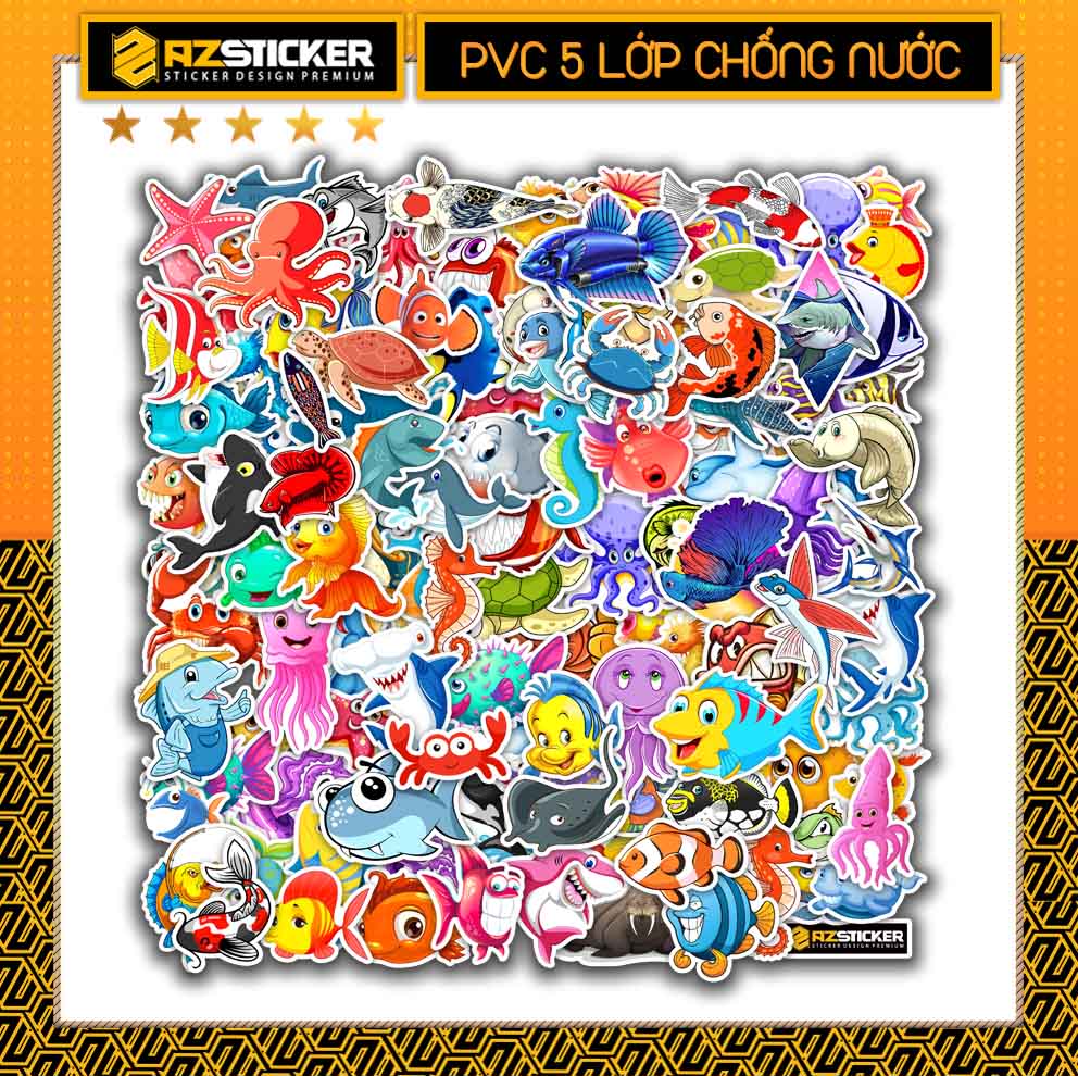 Hình dán sticker laptop , sticker dán điện thoại , sticker dán xe máy , sticker dán nón bảo hiểm | sticker cá fish