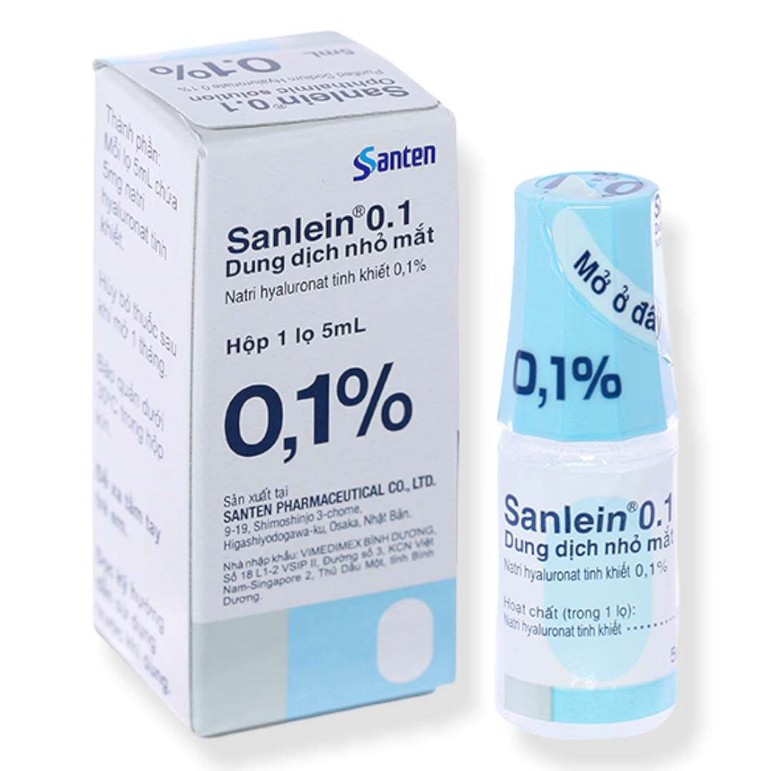 Sanlein 0.1% chai 5ml Santen Sante Lutax nhỏ mắt, giúp mắt sáng khỏe hộp 1 lọ xuất xứ Nhật