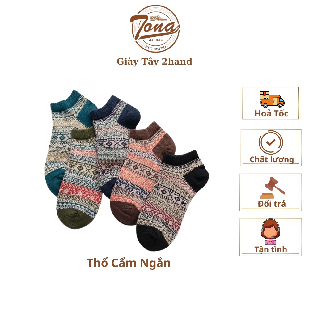 Tất thổ cẩm vintage cổ ngắn đủ màu