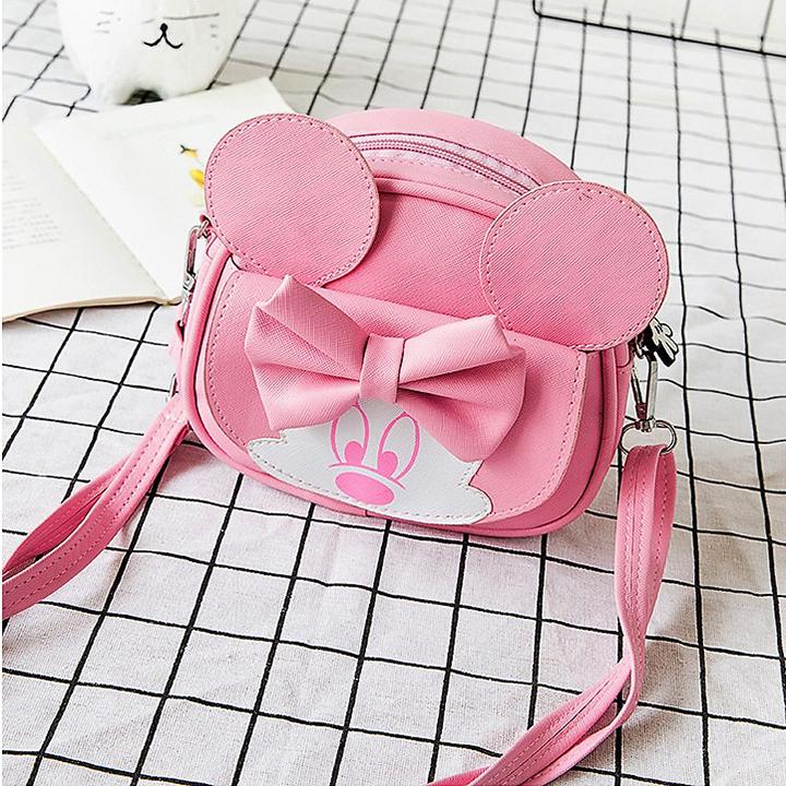 TÚI ĐEO CHÉO CHO BÉ GÁI CHUỘT MINNIE ĐÍNH NƠ SIÊU DỄ THƯƠNG